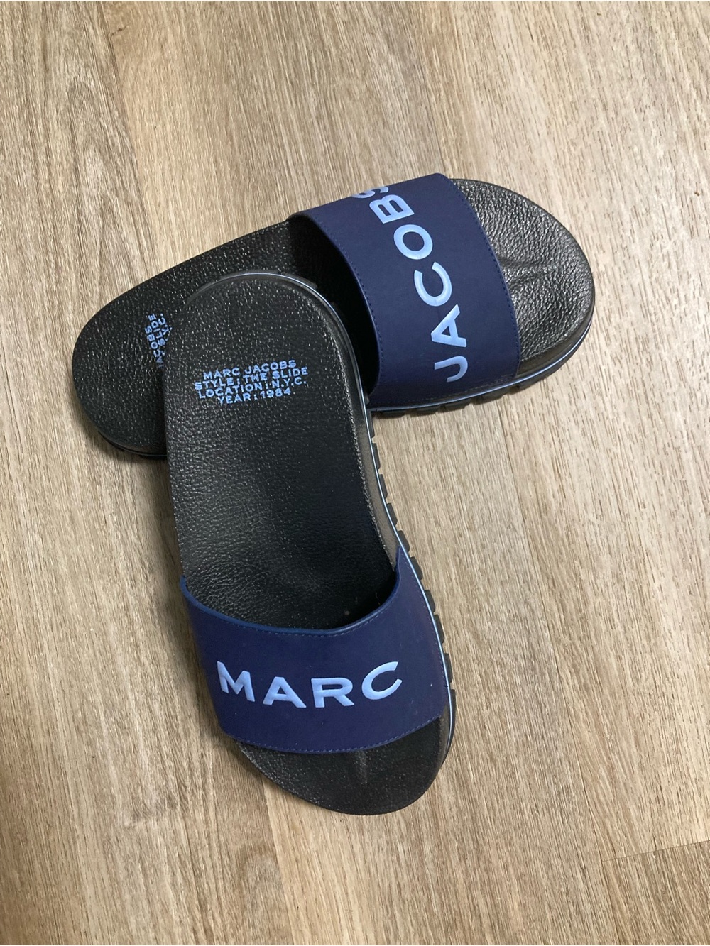 Marc Jacobs Navy and Light Blue Women's Slide Sandals - Picture 2 of 7